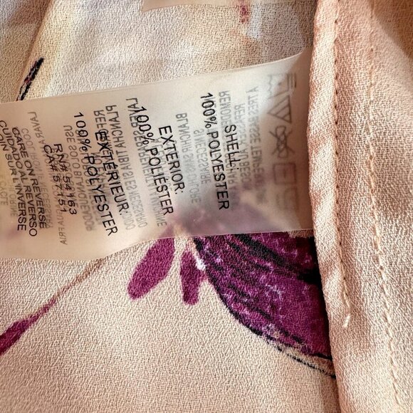 Karl Lagerfeld Floral Ruffle Chiffon Blouse Top Small Fall Outfit Holiday Party - Picture 4 of 4